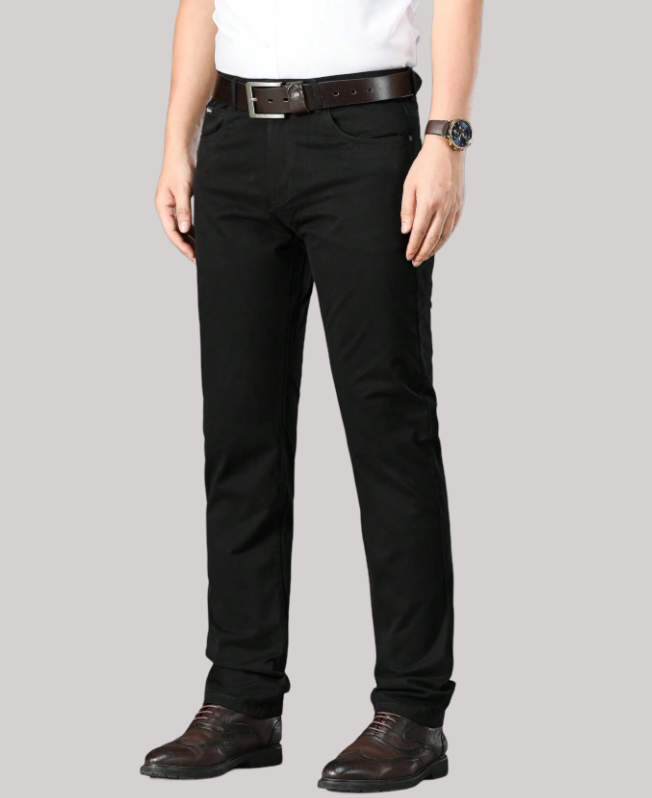 Senvanlore Black Classic Fit Trousers
