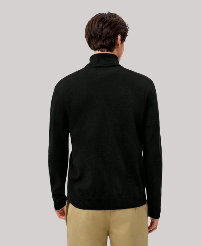 Senvanlore Black Classic Turtleneck Sweater
