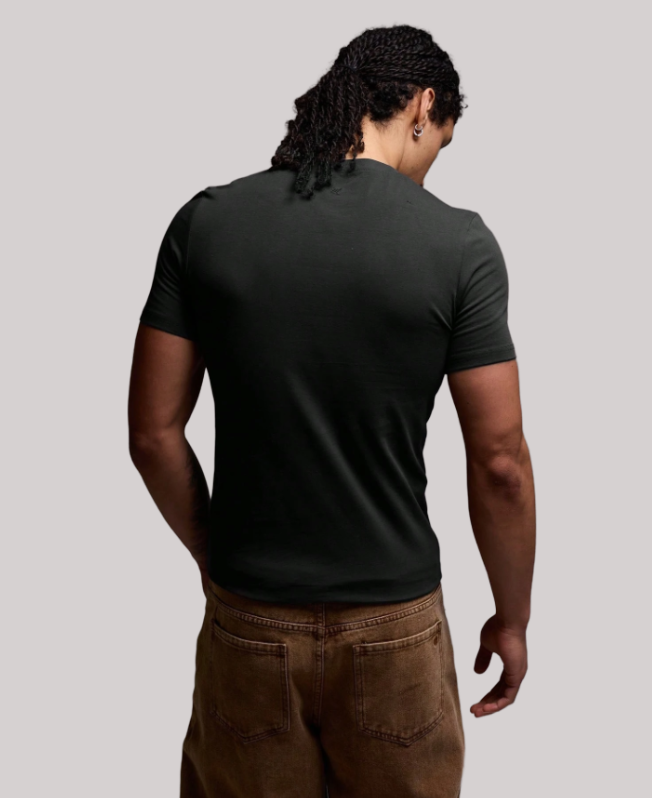 Senvanlore Black Essential Slim T-Shirts