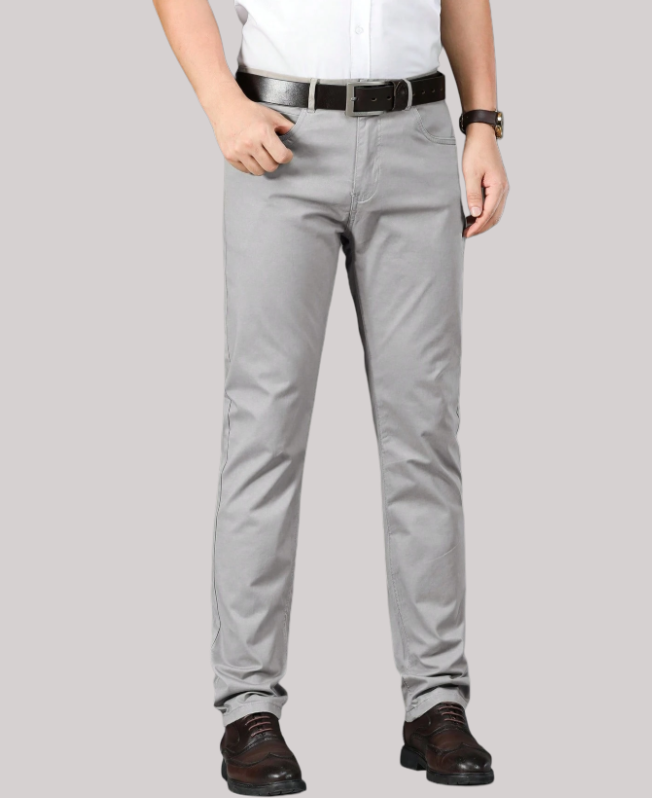 Senvanlore Grey Classic Fit Trousers