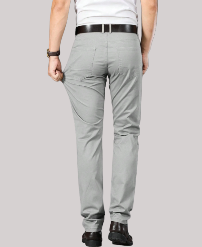 Senvanlore Grey Classic Fit Trousers