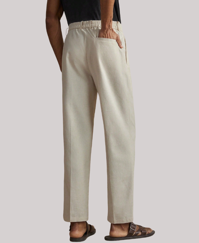 Senvanlore Ivory Linen Trousers