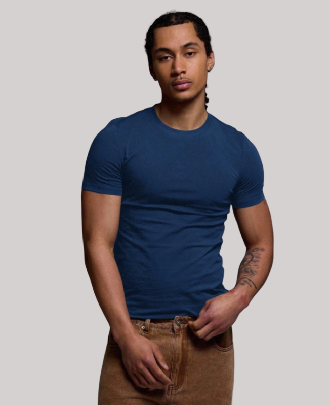 Senvanlore Navy Essential Slim T-Shirt