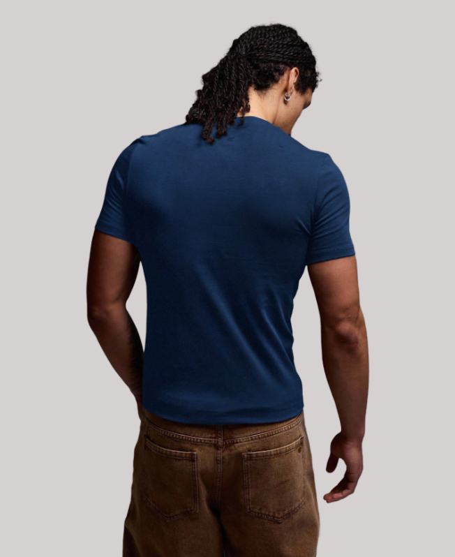 Senvanlore Navy Essential Slim T-Shirt