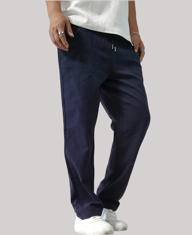 Senvanlore Navy Relaxed Drawstring Trousers