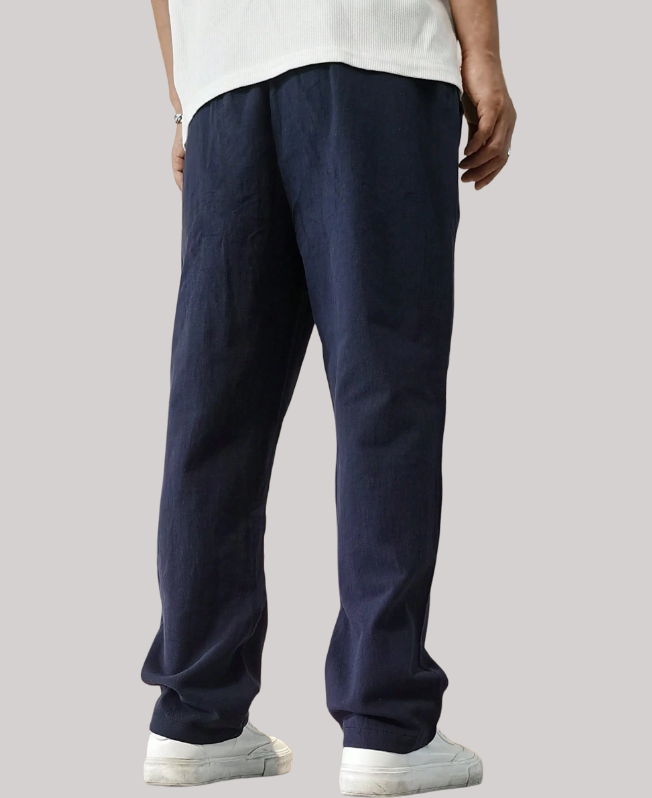 Senvanlore Navy Relaxed Drawstring Trousers
