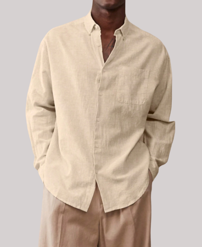 Senvanlore Oat Textured Relaxed Shirt
