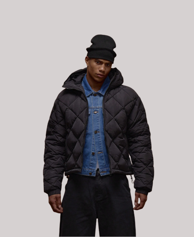 Senvanlore Quilted Noir Puffer Jacket