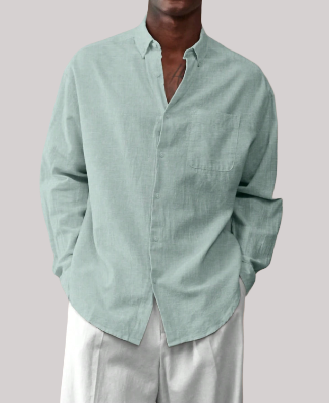 Senvanlore Sage Textured Relaxed Shirt