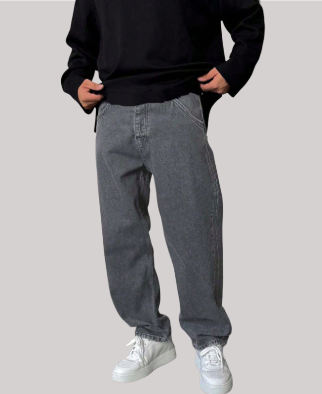 Senvanlore Slate Grey Relaxed Denim Jeans