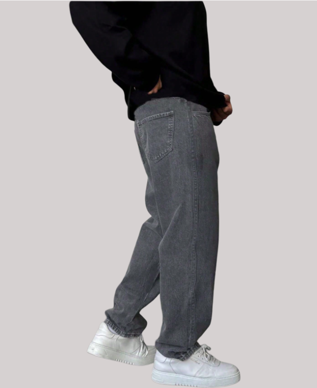 Senvanlore Slate Grey Relaxed Denim Jeans