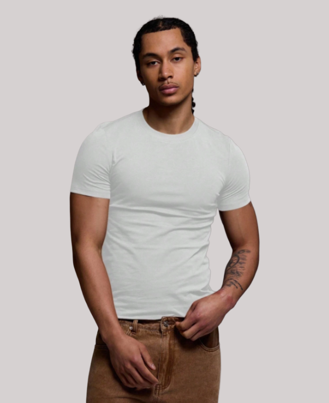 Senvanlore White Essential Slim T-Shirts