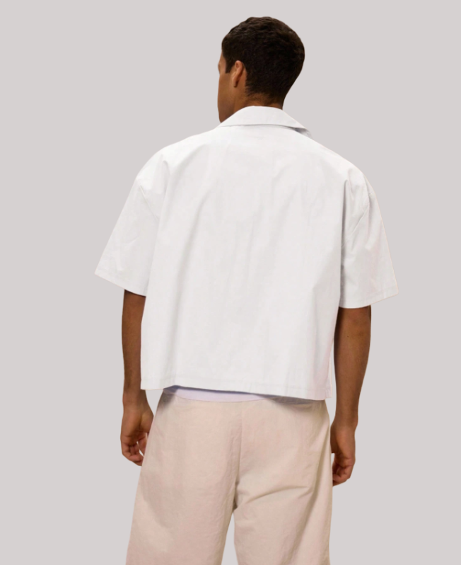 Senvanlore White Minimal Resort Shirt