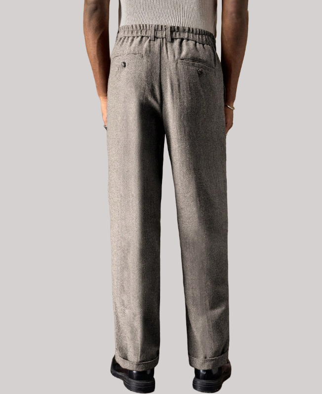 Senvanlore Herringbone Textured Trousers